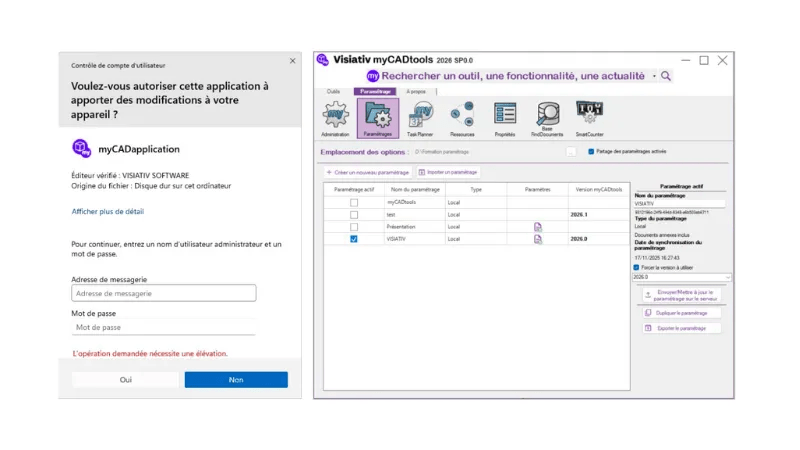  update pop-up in myCADtools